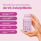VIL CelulYtBiotic – Tratamiento Probiótico Anticelulítico, Drenante y Firmeza (60 Cápsulas Veganas)