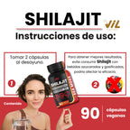 Shilajit Puro Vitalidad 5 en 1 – Con Ashwagandha, Magnesio y Sea Moss (90 Cápsulas)